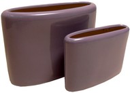 2 vasi ceramica ovali colorate tinta viola AT6241VI
