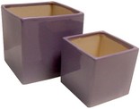 2 vasi quadrati ceramica verniciata viola AT6011VI