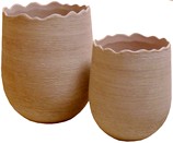 2 vasi rotondi ceramica bianca smerlati AT2540BI