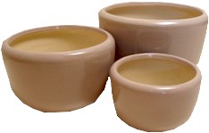 3 ciotole rotonde ceramica colorata crema AT6242C