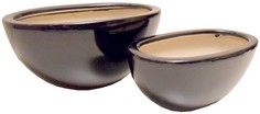 coppia ciotole ovali ceramica nera AT6216NL