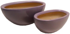 due ciotole ovali ceramica coloratat viola AT6216VI
