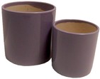 coppia vasi cilindrici ceramica colore viola AT6002VI