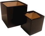 coppia vasi quadrati in ceramica colorata nero AT6011NL