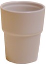 vasetto rotondo ceramica bianca lucida AT254214