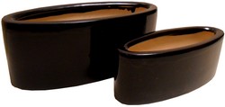 vasi ovali ceramica smaltata nero lucido AT2549NL