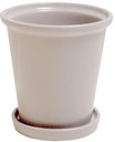 vaso rotondo con piatto in ceramica colorata AT2544BO
