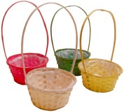 cesto bambu con manico coloratointerno plastica AT134420