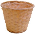 porta vasi rotondo in bamboo naturale interno plastica AT133520
