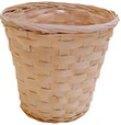 porta vaso rotondo in bambu naturale interno plastica 16 AT133516