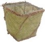 copri vaso quadrato in salice e sisal verde cm 14 AT061814