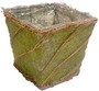 copri vaso quadro salice e sisal verde cm 16 AT061816