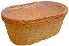 cestino ovale in vimini naturale interno pvc cm 37 AT05584
