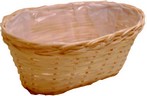 cestino ovale vimini naturale interno plastica cm 33 AT05583