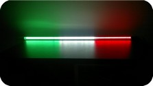 bandiera italiana con luci led per esposizione negozi fiere mostre