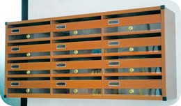 casellario postale frontale in alluminio verniciato tipo legno ATAPG