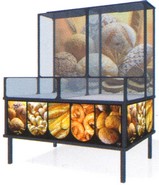 espositore dispenser per panini in supermercato