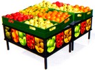 isole eposizione cassette frutta verdura per supermarket D