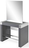 postazione bifacciale con specchio per parrucchiere con poggiapiedi acciaio inox AT4155