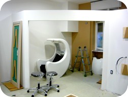 allestimento sala lavaggio capelli in salone di bellezza
