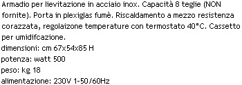 testo armadio inox elettrico per levitazione ATPIZ1
