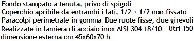 testo carrello tramoggia per farina in acciaio inox e in offerta