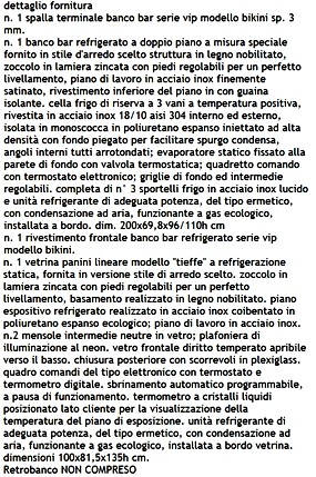 caratteristiche banco bar con vetrina per panini TORI6001