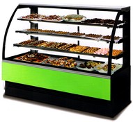 vetrina pasticceria ventilata curva
