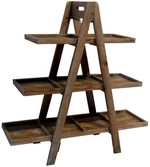espositore legno a 3 ripiani scaletta