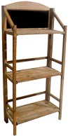 scaffale legno 3 piani con lavagna