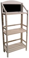 scaffale legno tinto bianco con lavagna
