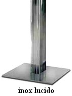 finitura basamento in ghisa e acciaio inox con tubo quadrato tavolino ATT064