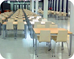 tavoli e sedie  legno faggio  ATT119 in mensa industria chimica
