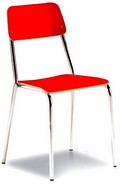 sedia in tubo cromo sedile schienale in multistrato laminato