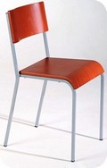 sedia robusta con sedile legno multistrato impilabile