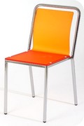sedia di design impilabili in cromo e metacrilato