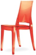 sedie da esterno in plastica trasparente colorata impilabile