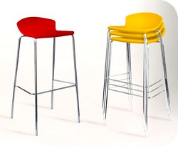 sgabello alto sback bar gambe acciaio cromato e sedile plastica ATG729