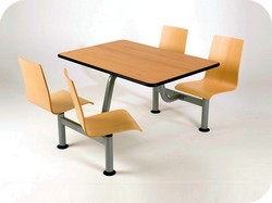 tavolo mensa 4 posti con sedie girevoli AT4DATA1002S435