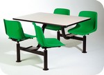 tavolo mensa tavola calda 4 6  posti con sedie girevoli AT4DATA1003102 p