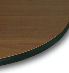 piano curvo per tavolini bar con bordo in PVC sp 2 cm