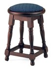 sgabello in legno massello con sedile tondo imbottito 297 B
