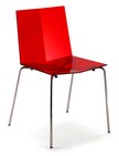 sedie per bar in policarbonato rosso trasparente 349