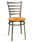 sedia per gelaterie con strutture in tubo verniciato alluminio e sedile in paglia 415