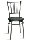 sedia in tubolare metallico verniciato alluminio e sedile in polipropilene blu 413