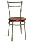 sedie in ferro verniciato alluminio con sedile in legno noce 416
