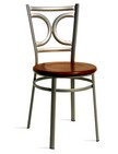sedie robuste in metallo e sedile in legno noce 411