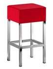 sgabelli in cromo con sedile alto imbottito in stoffa rossa 459
