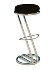 sgabello alto con struttura in tubi cromati e sedile imbottito 464