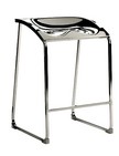 sgabello cromato con sedile in acrilico trasparente 460